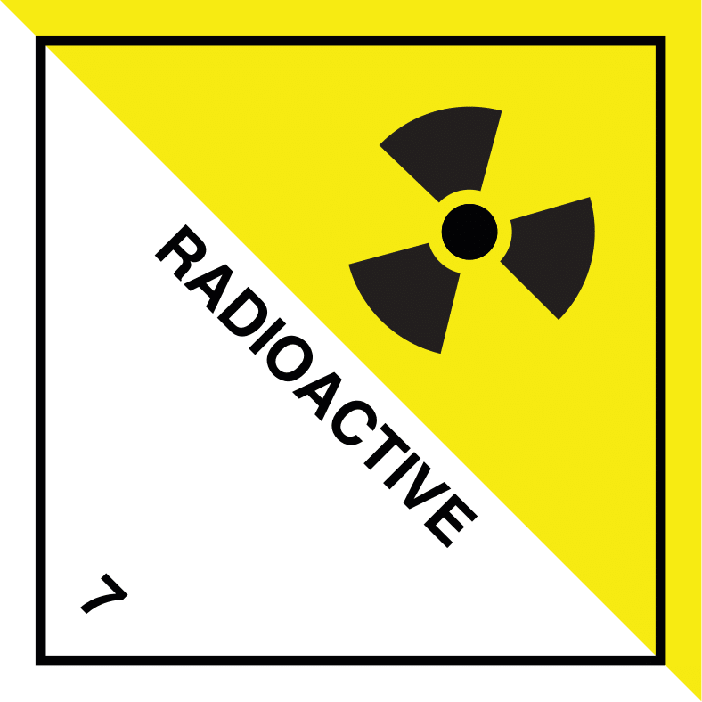RADIOACTIVE MATERIAL FOR VEHICLES AND CONTAINERS
