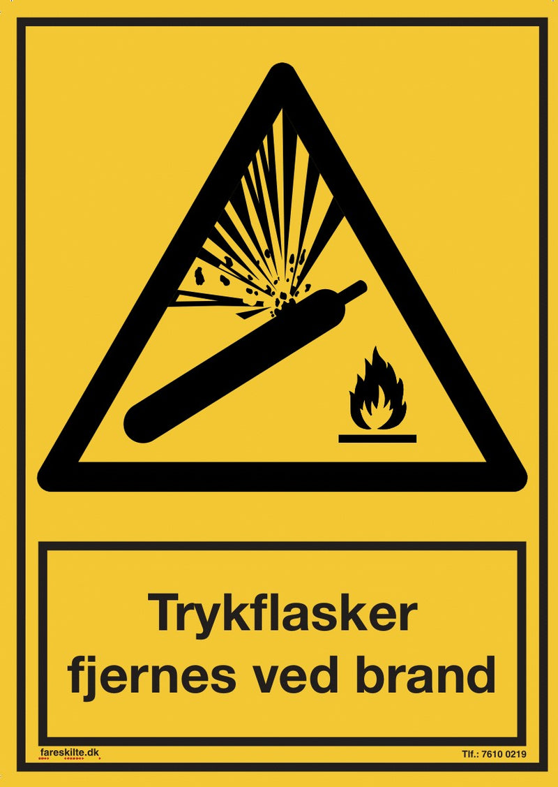 TRYKFLASKER FJERNES VED BRAND