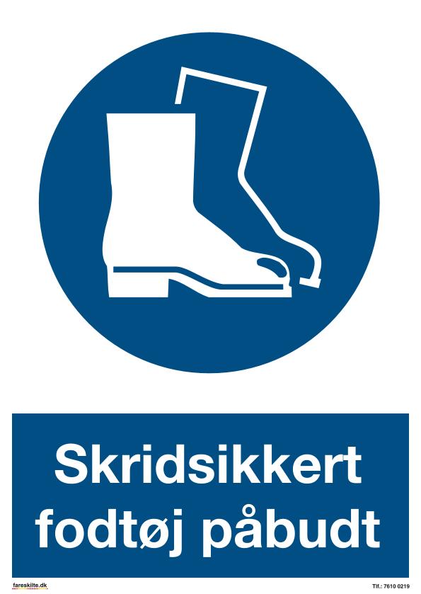 SKRIDSIKKERT FODTØJ PÅBUDT