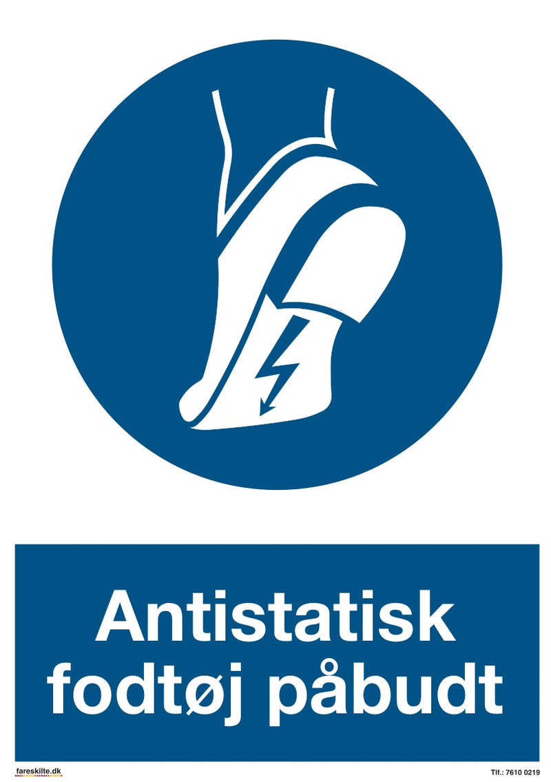 ANTISTATISK FODTØJ PÅBUDT