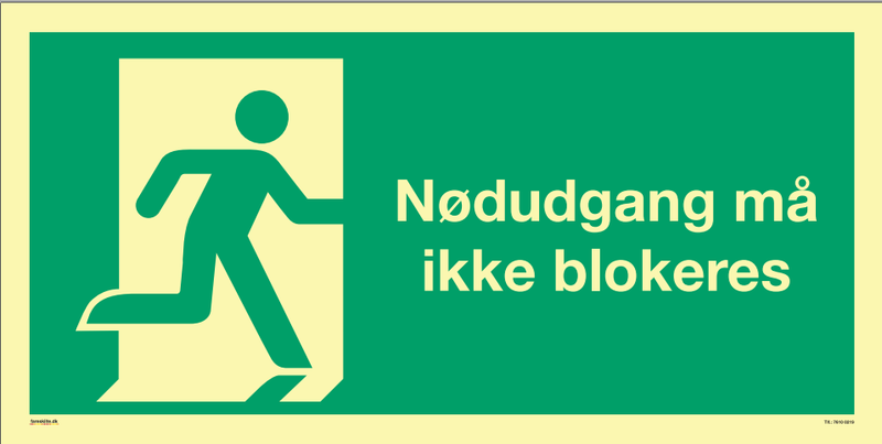 NØDUDGANG MÅ IKKE BLOKERES