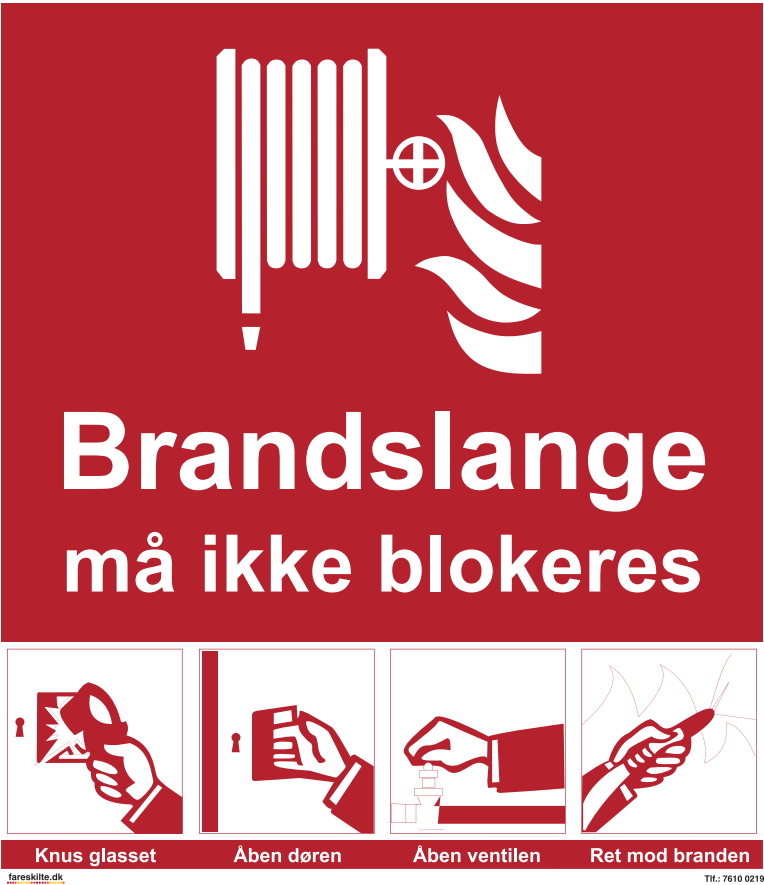 BRANDSLANGE MÅ IKKE BLOKER