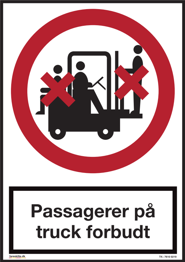 PASSAGERER PÅ TRUCK FORBUDT